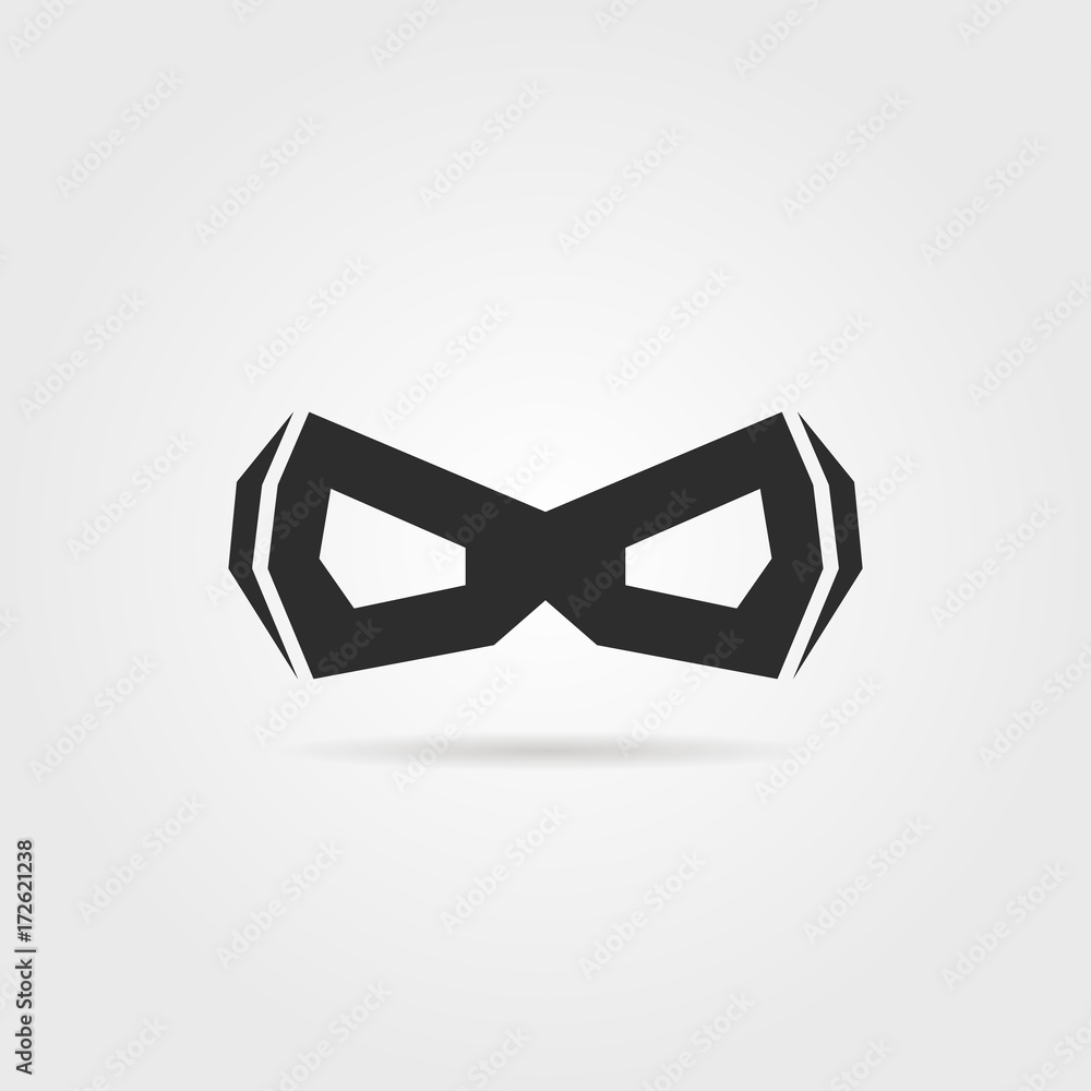 Fototapeta premium black simple superhero mask with shadow