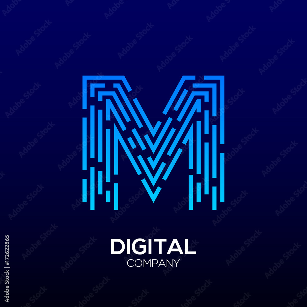 Letter M with Square shape, Dots and Lines logotype,Fast Speed, Delivery, Digital and Technology for your Corporate identity Letter M with Square shape, Dots and Lines logotype,Fast Speed, Delivery, Digital and Technology for your Corporate identity