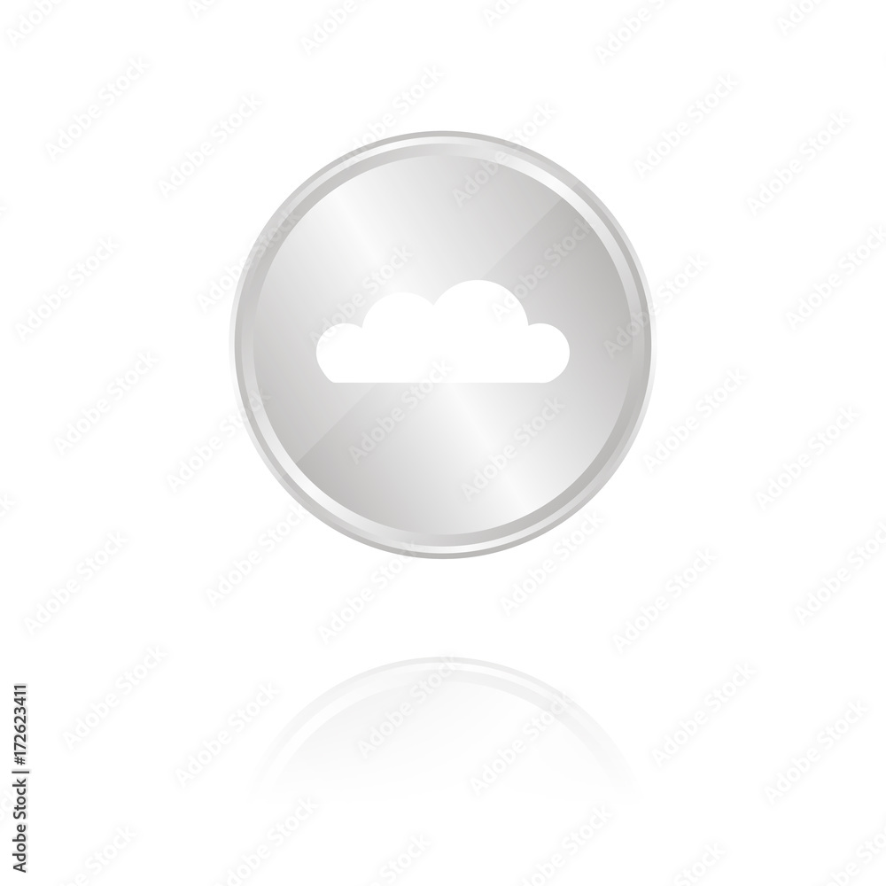 Wolke - Silber Münze mit Reflektion Wolke - Silber Münze mit Reflektion
