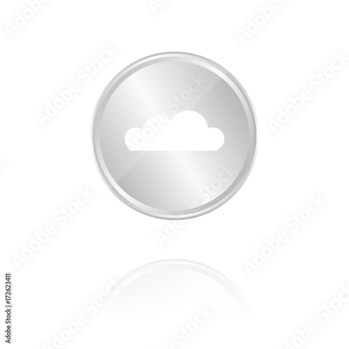 Wolke - Silber Münze mit Reflektion