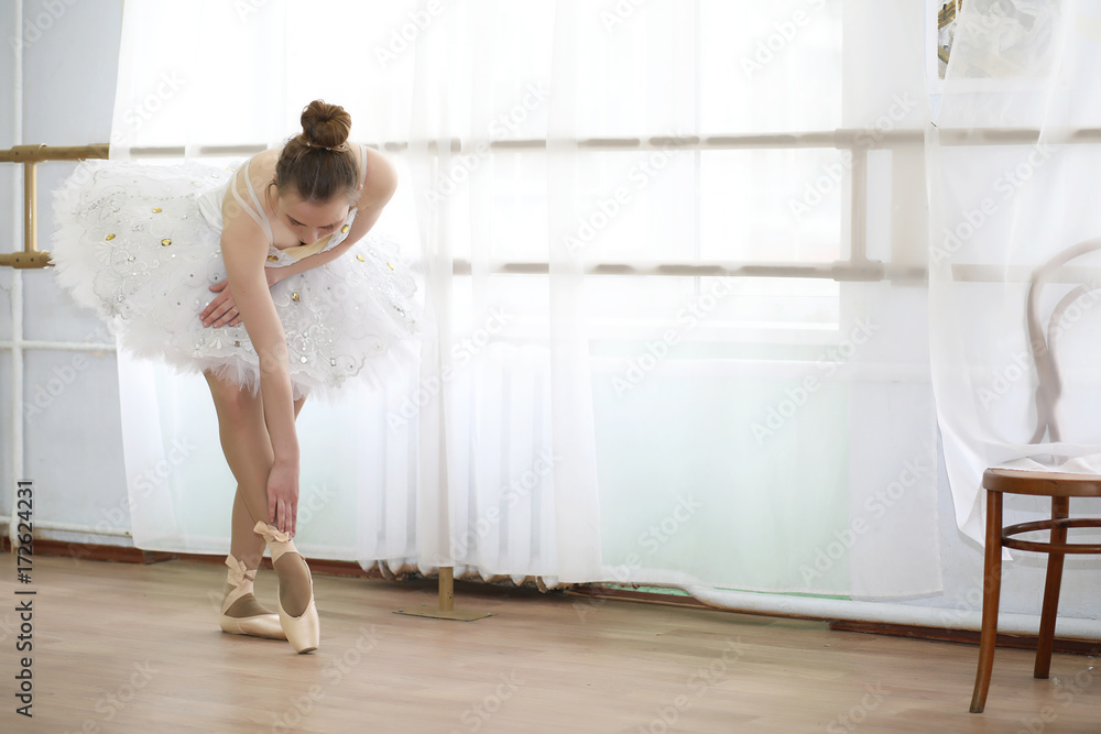 Pretty girl ballet dancer practicing Pretty girl ballet dancer practicing