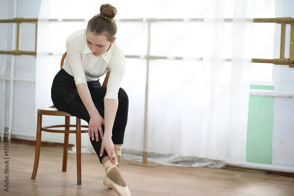 Pretty girl ballet dancer practicing Pretty girl ballet dancer practicing