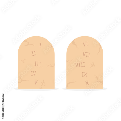 two stone tablets with ten commandments