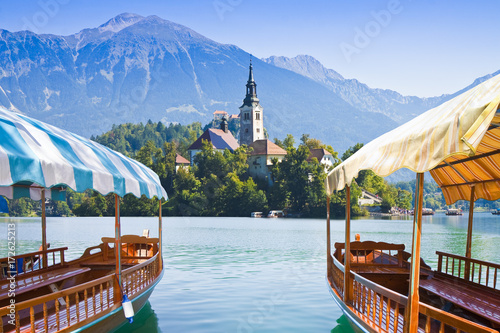 Typical wooden boats, in slovenian call 