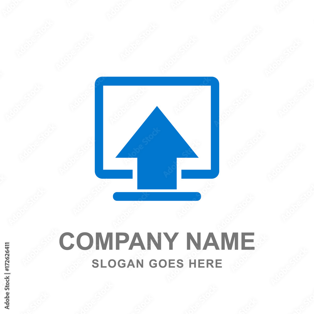 Computer Technology Download Arrow Logo Vector Icon Computer Technology Download Arrow Logo Vector Icon