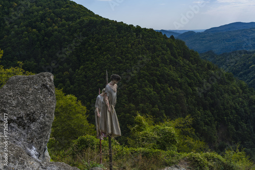 Konstfotografi Picture of the Poienari fortress - also called Dracula's Refuge of Capananenii P
