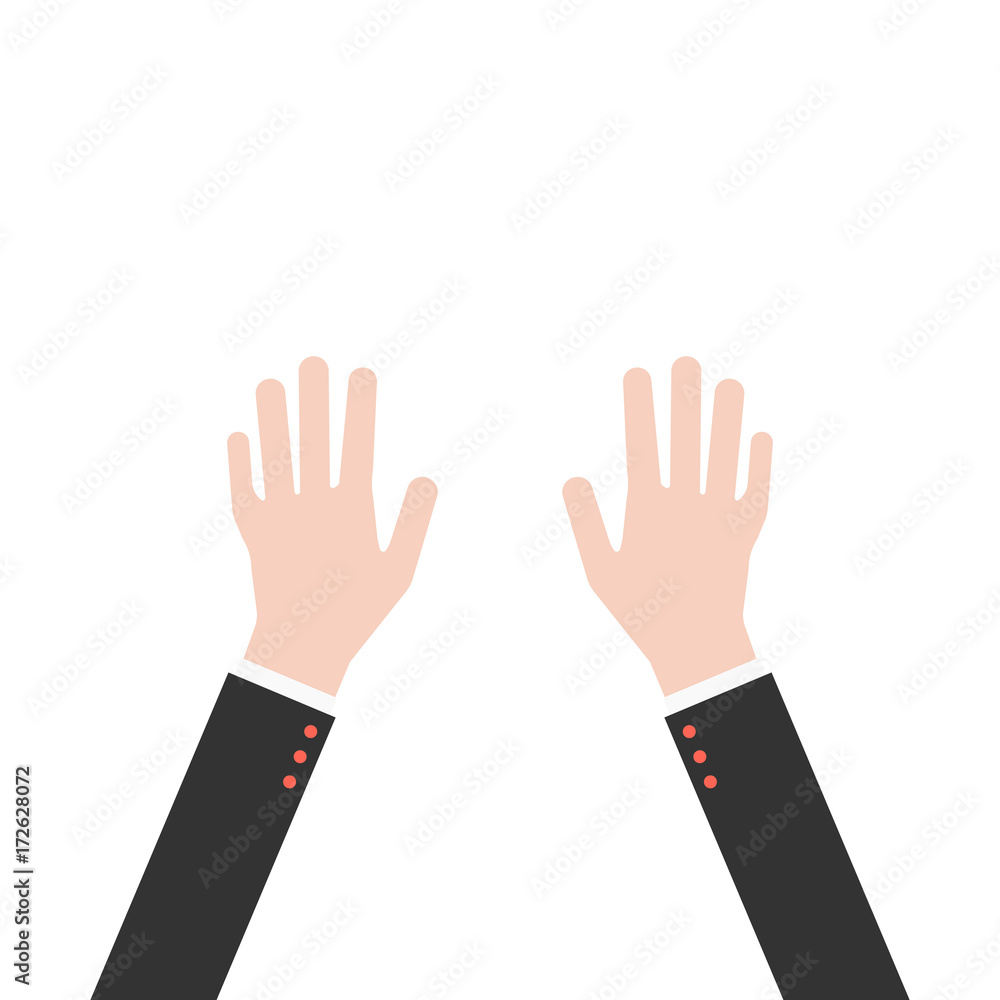 Fototapeta premium hands up in business suit