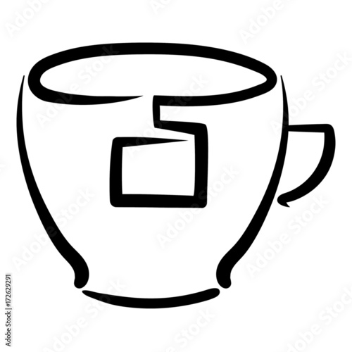 Teacup vector icon on white background. Vector teacup logo