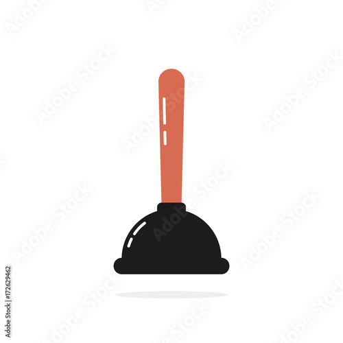 black simple plunger icon