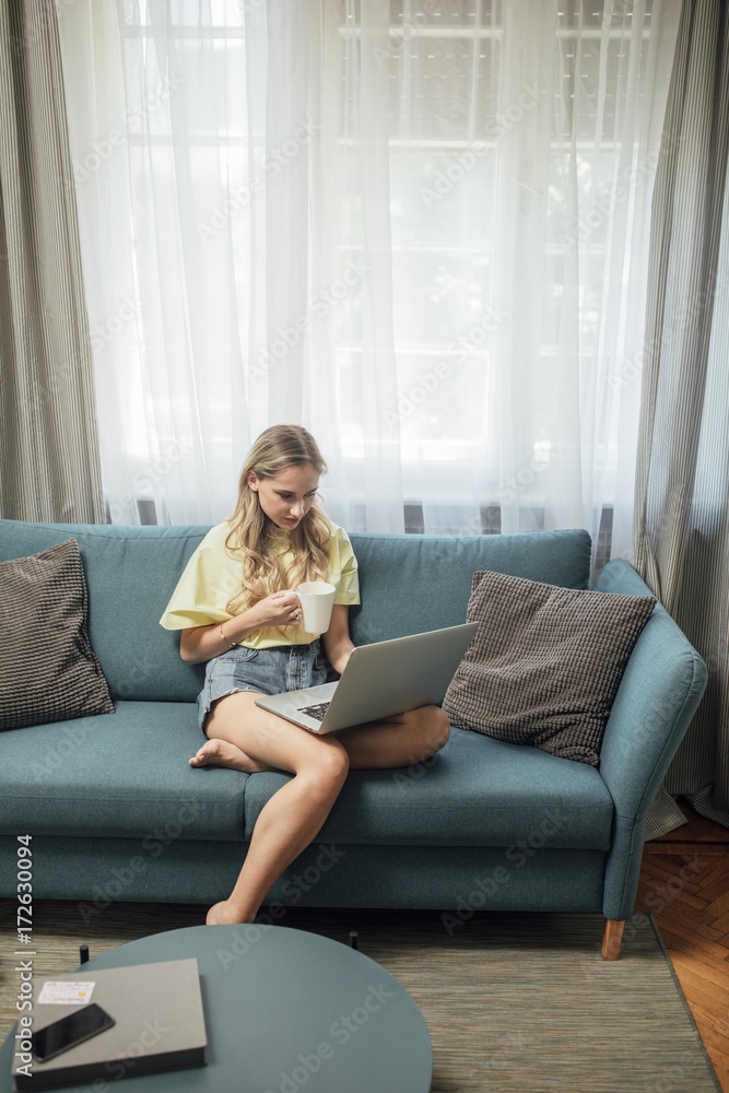 Woman Enjoyig Time at Home Woman Enjoyig Time at Home