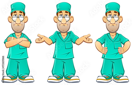 The dissatisfied doctor. Set of images.