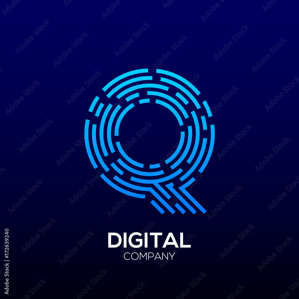 Letter Q with Square shape, Dots and Lines logotype,Fast Speed, Delivery, Digital and Technology for your Corporate identity Letter Q with Square shape, Dots and Lines logotype,Fast Speed, Delivery, Digital and Technology for your Corporate identity