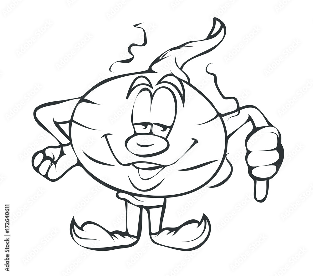 Thumb Down - Cartoon Onion Vector Drawing Thumb Down - Cartoon Onion Vector Drawing