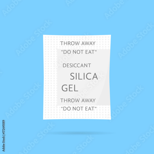 white silica gel package with shadow