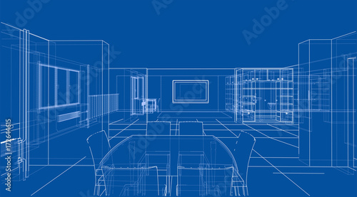 Interior sketch. Vector