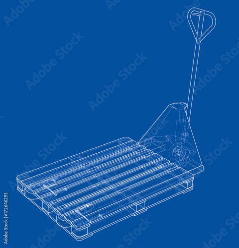 Hand pallet truck. Vector