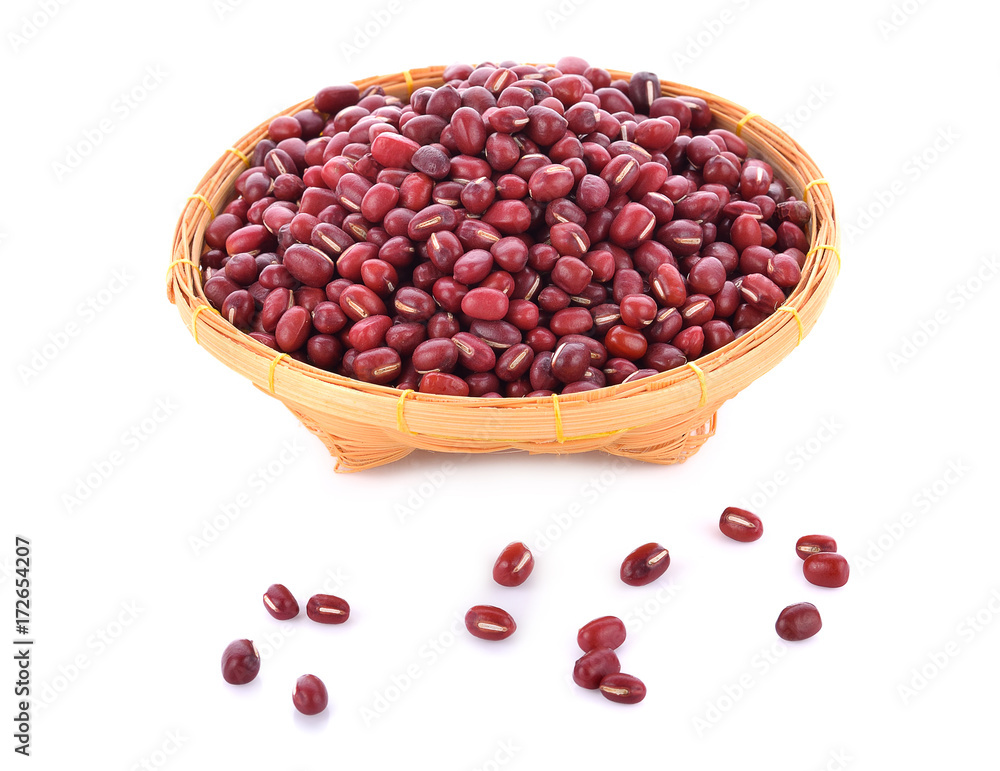 red beans on white background red beans on white background