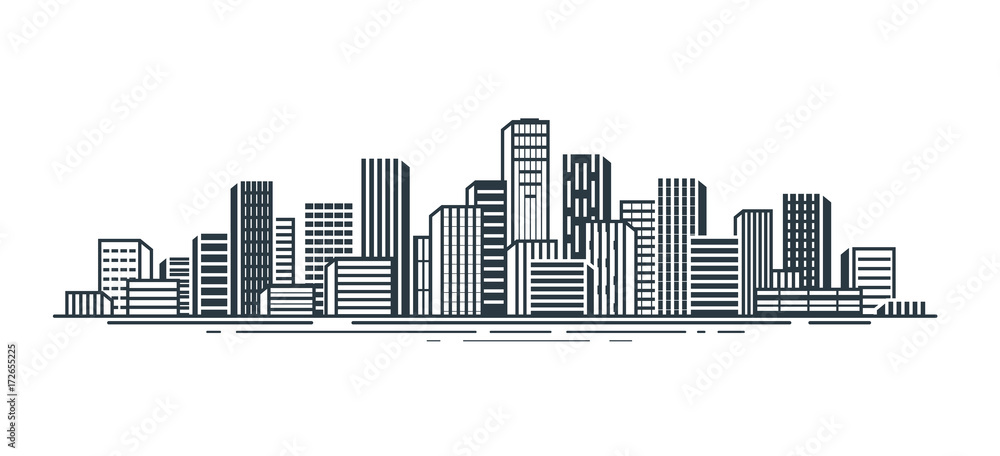 City view. Urban landscape, skyscrapers, building, city landscape concept. Vector illustration City view. Urban landscape, skyscrapers, building, city landscape concept. Vector illustration