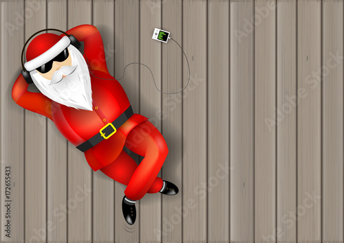 Santa Claus lying on the floor