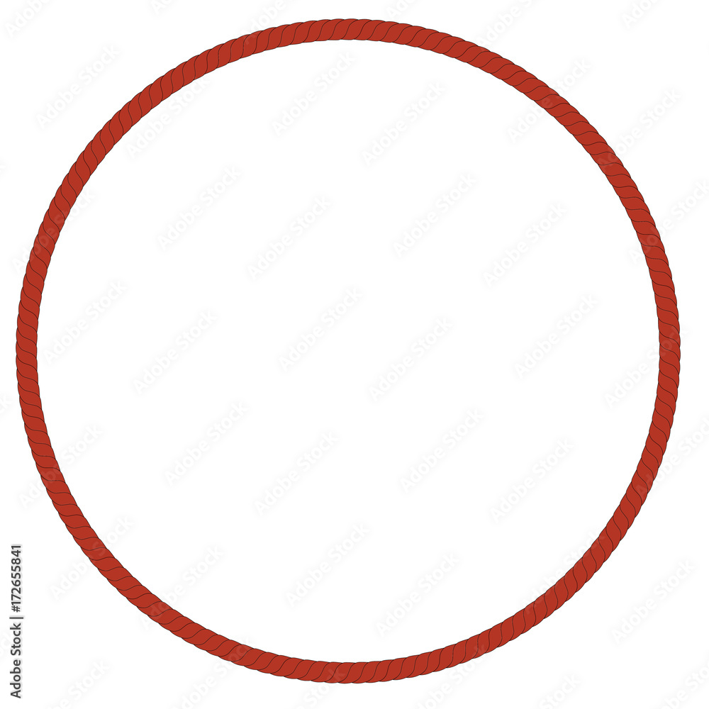 Circle Frame from brown rope for Your Element Design, Isolated on White Circle Frame from brown rope for Your Element Design, Isolated on White