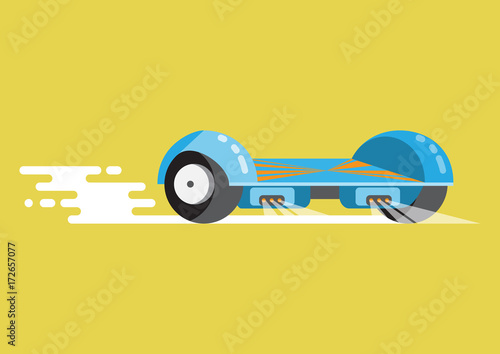 Hoverboard. Illustration in modern flat style