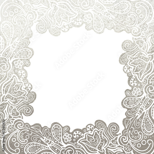 Silver foil floral frame