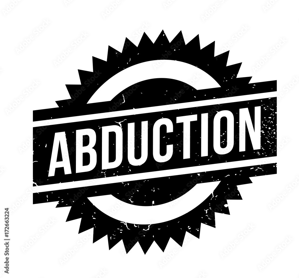 Abduction rubber stamp. Grunge design with dust scratches. Effects can be easily removed for a clean, crisp look. Color is easily changed.