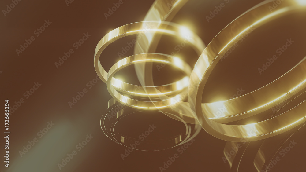 Gold wedding rings 3d illustration Gold wedding rings 3d illustration