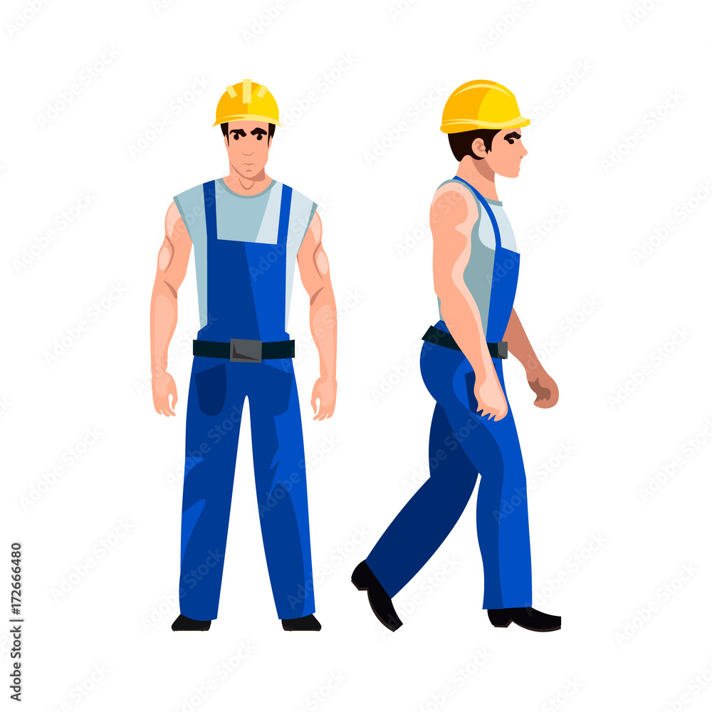 Young builder in a hard hat and uniform Young builder in a hard hat and uniform