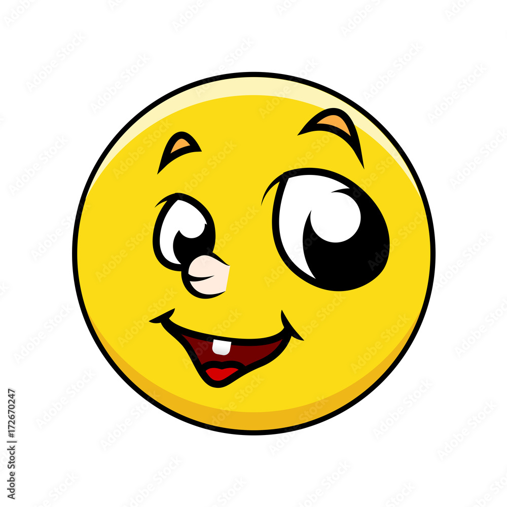 Fototapeta premium Cute Baby Smiling Face Smiley Vector