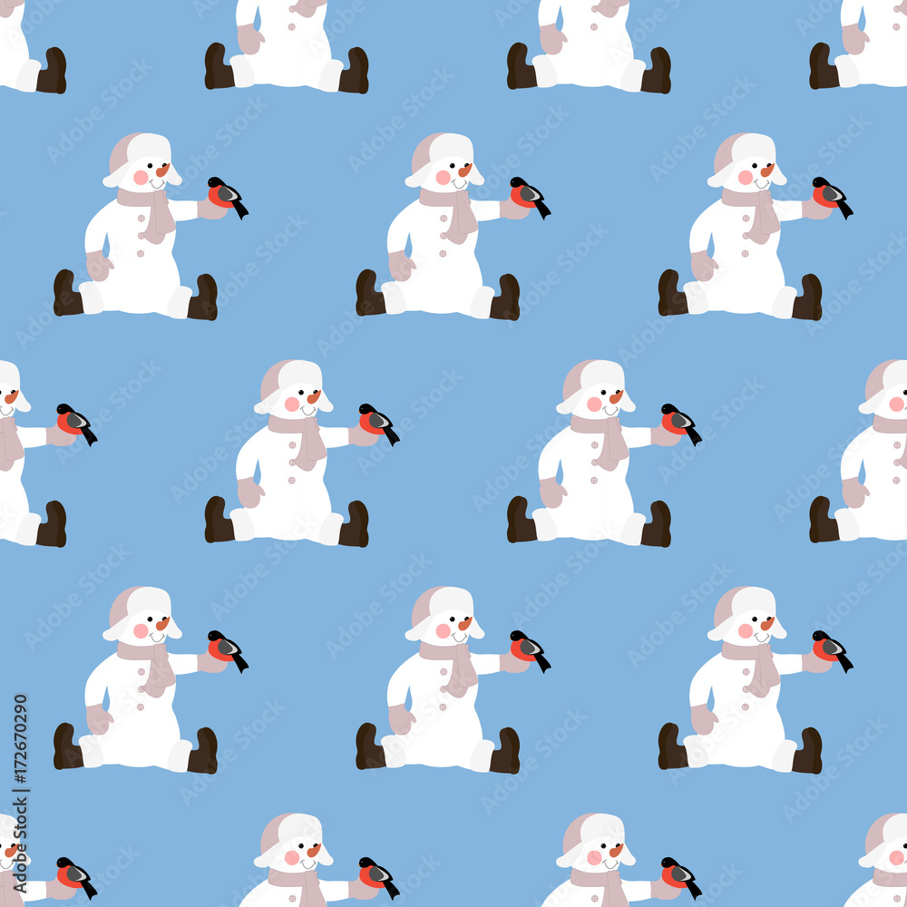 Obraz premium Snowman seamless pattern
