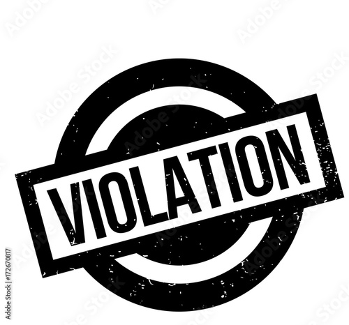 Violation rubber stamp. Grunge design with dust scratches. Effects can be easily removed for a clean, crisp look. Color is easily changed.