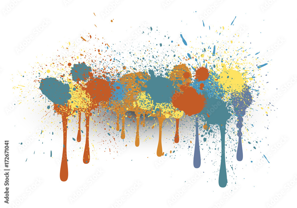 Grunge Colorful Paint Splashes Background Grunge Colorful Paint Splashes Background