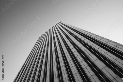 Business concept - corporate shapes of a corporate building in Madrid;