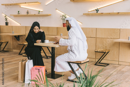 couple spending time together in cafe