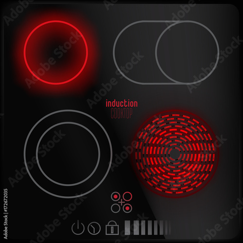 Induction cooktop. Vector illustration