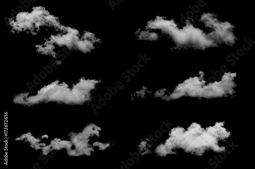 Clouds isolated on black baclground