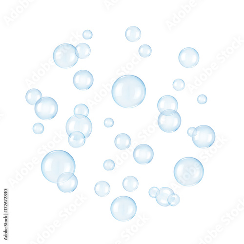 Soap bubbles on a white background © ILYA AKINSHIN