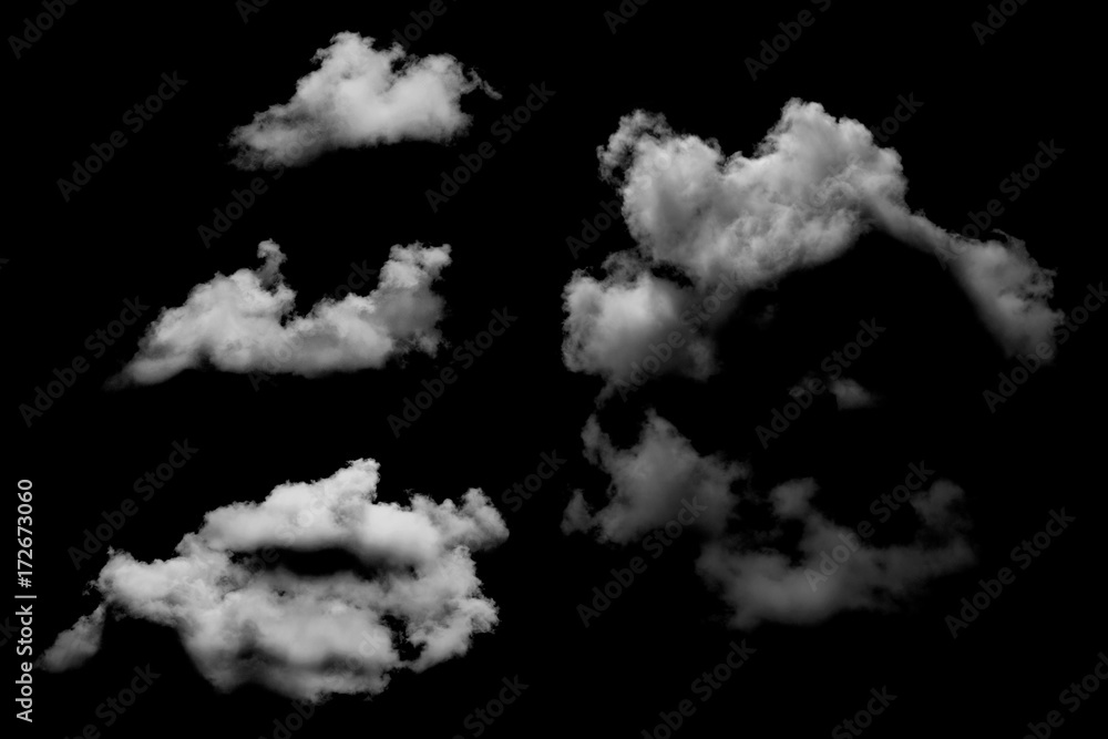 Clouds isolated on black baclground Clouds isolated on black baclground