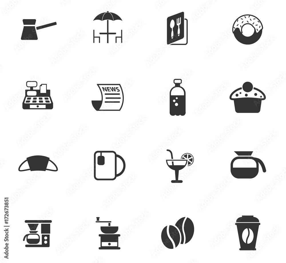 cafe icon set cafe icon set