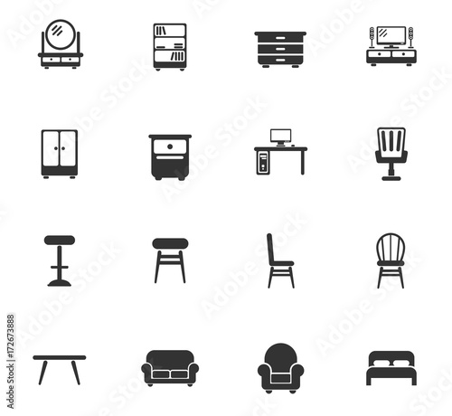 furniture icon set