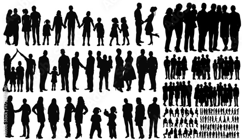 silhouette, people vector