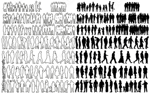silhouette, sketch people collection