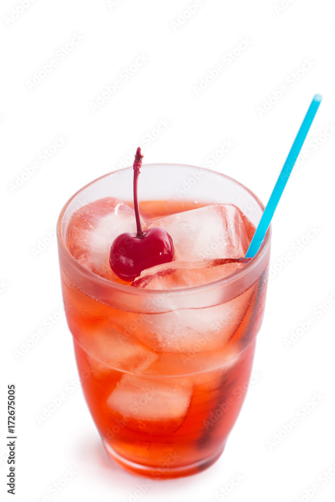 Glass of cherry soda Glass of cherry soda