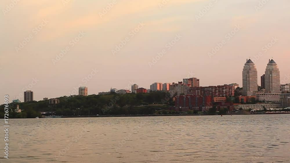 Downtown at night timelapse view from the top in Dnipro, Ukraine Downtown at night timelapse view from the top in Dnipro, Ukraine