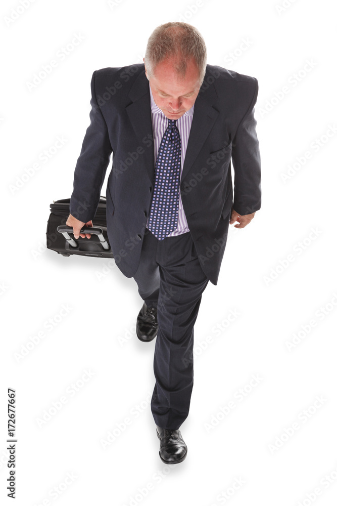 Businessman overhead isolated Businessman overhead isolated