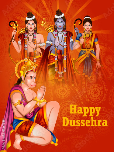 Happy Dussehra background showing festival of India