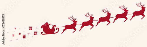 Santa Claus mit Rentieren