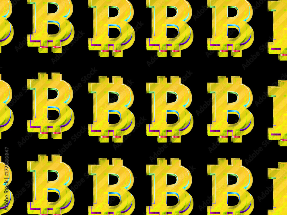 Obraz premium Bitcoin on a abstract digital