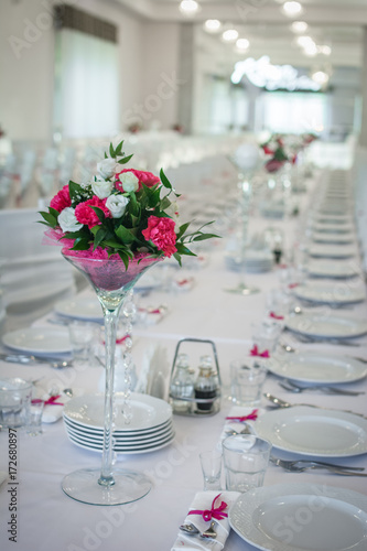 tableware in a wedding hall